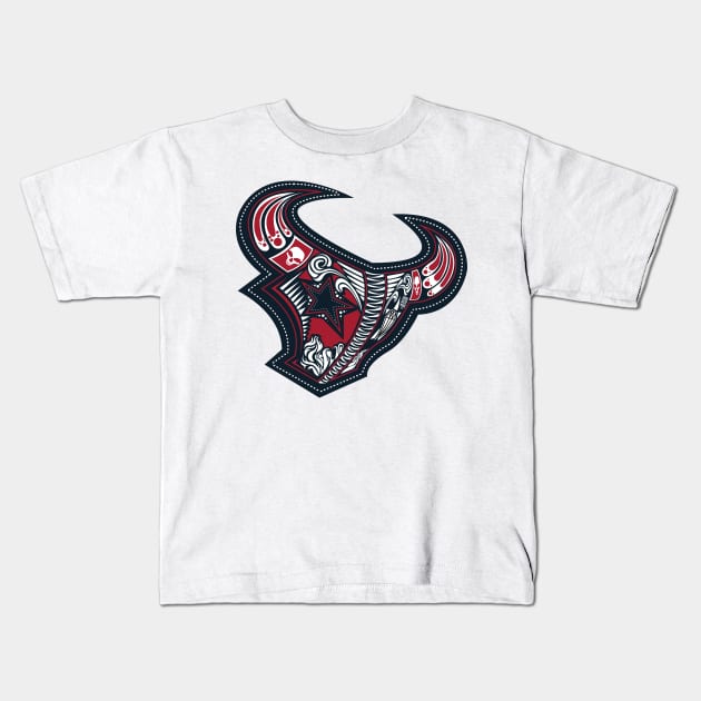 Dia De Los Texans Kids T-Shirt by RubbertoeDesign